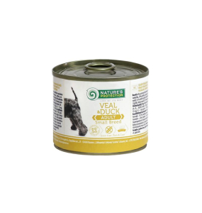 canned pet food for adult dogs with veal and duck