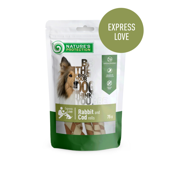 snack for dogs rabbit and cod rolls, - 2