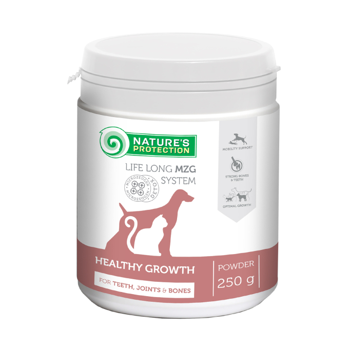 complementary feed for growing dogs and cats for teeth joints bones