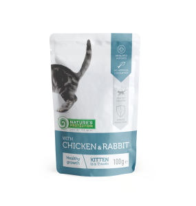 blikvoer voor junior katten met kip en konijn