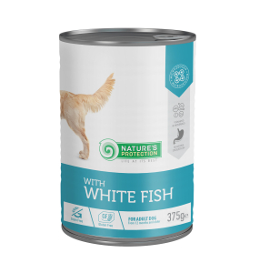 blikvoer voor volwassen honden met witte vis