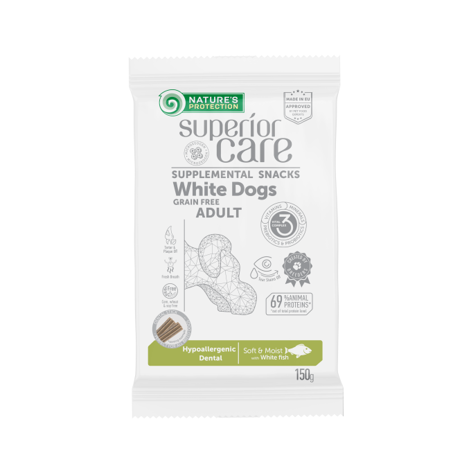 mangime complementare senza cereali - snack per cani adulti con pesce bianco - 0