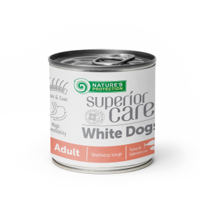 Mangime complementare White Dogs - zuppa per cani adulti di tutte le razze con salmone e tonno