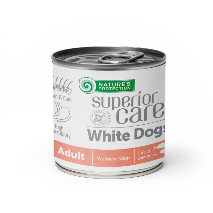 White Dogs aanvullend diervoeder - soep voor volwassen honden van alle rassen met zalm en tonijn - 0