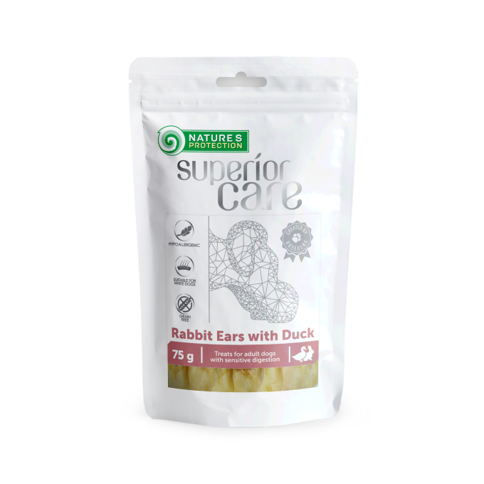 snacks pour chiens oreilles de lapin avec canard - 0