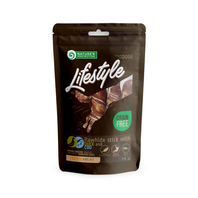 snack voor honden rawhide sticks met eend en kabeljauw rolletjes - 0