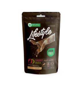 snack per cani, orecchie di coniglio con anatra