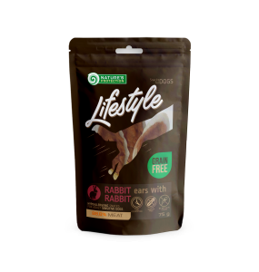 snack per cani orecchie di coniglio essiccate con coniglio