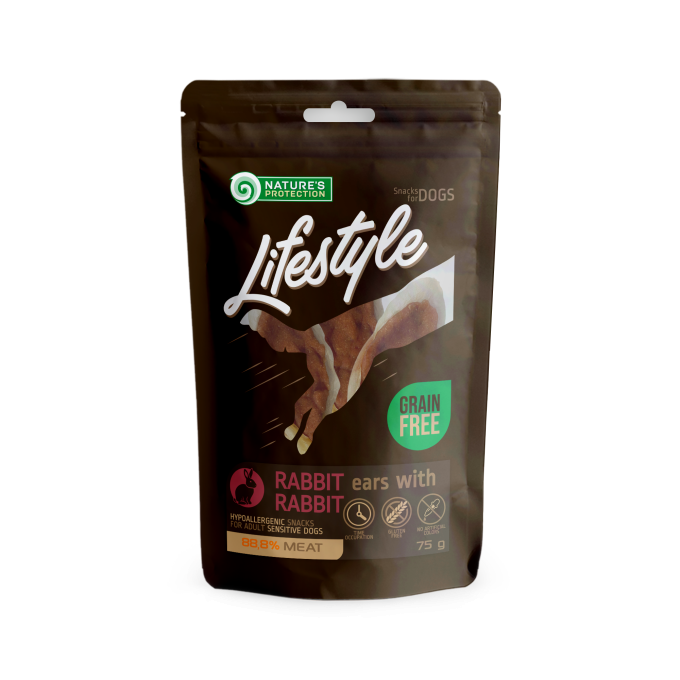 snack per cani orecchie di coniglio essiccate con coniglio - 0