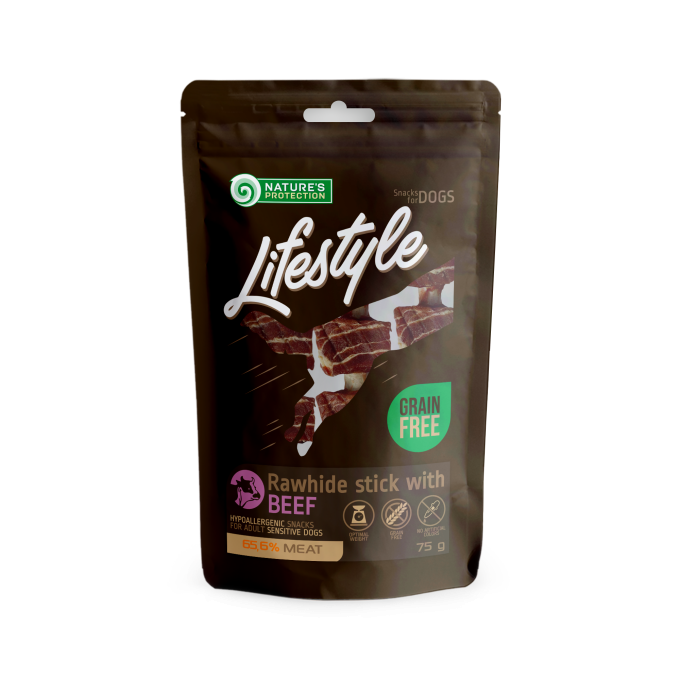 snack per cani, bastoncini schiumosi di rawhide con manzo - 0