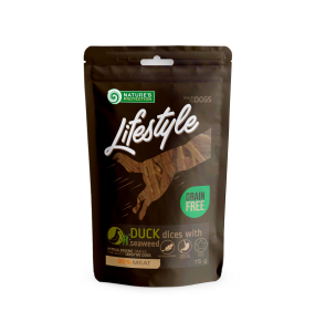 snack per cani a base di anatra morbida con alghe,