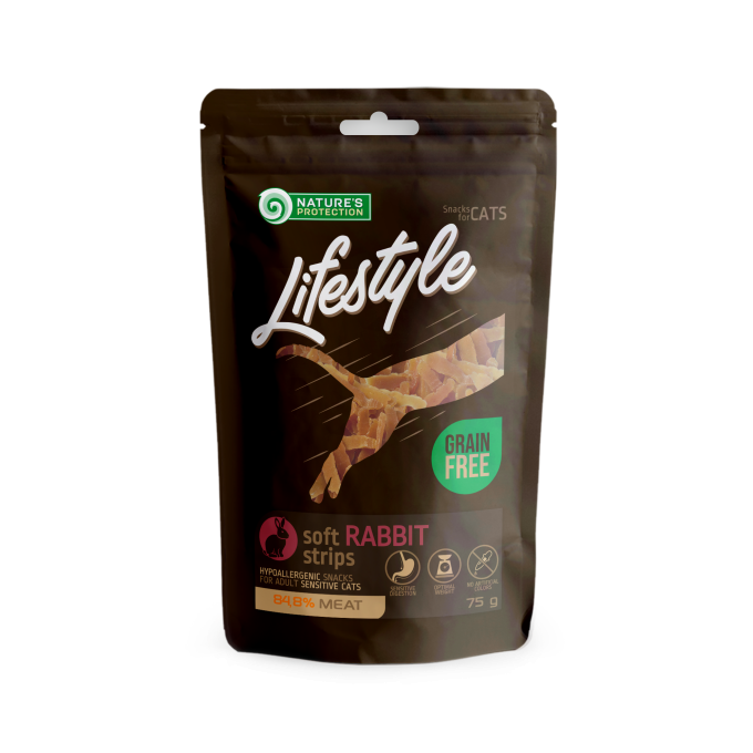 snack für Katzen weiche Kaninchenstreifen - 0