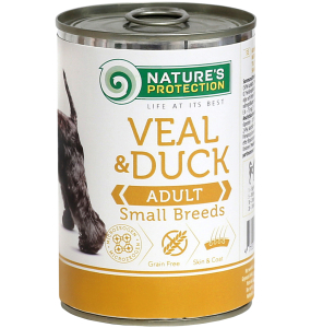 canned pet food for adult dogs with veal and duck