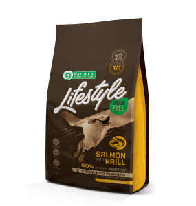 aliment sec sans céréales pour chiots de toutes races avec saumon et krill