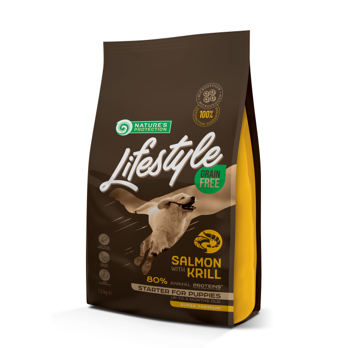 aliment sec sans céréales pour chiots de toutes races avec saumon et krill - 0