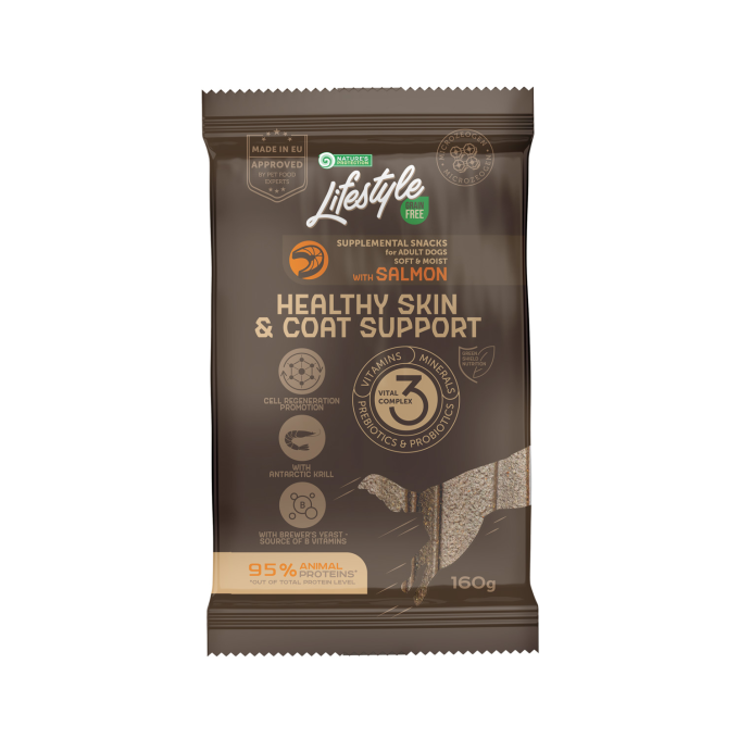 aanvullend graanvrij voer - snacks voor volwassen honden met zalm - 0