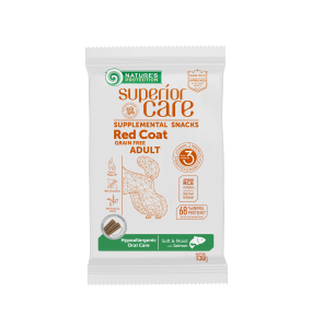 getreidefreies Ergänzungsfuttermittel - Snacks für erwachsene Hunde aller Rassen mit rotem Fell mit Lachs