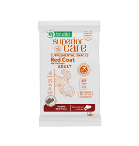 getreidefreies Ergänzungsfuttermittel - Snacks für erwachsene Hunde aller Rassen mit rotem Fell mit Lachs