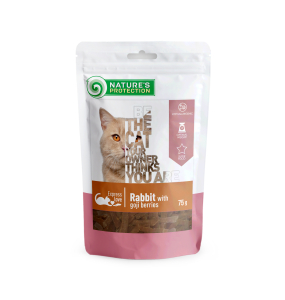 snack pour chats avec du lapin et des baies de goji