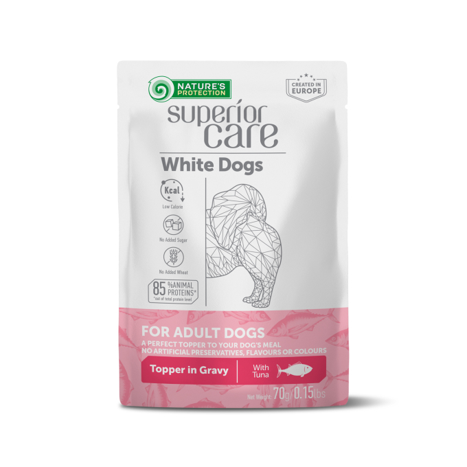 complément alimentaire humide avec du thon pour les chiens adultes à pelage blanc de toutes races - 0