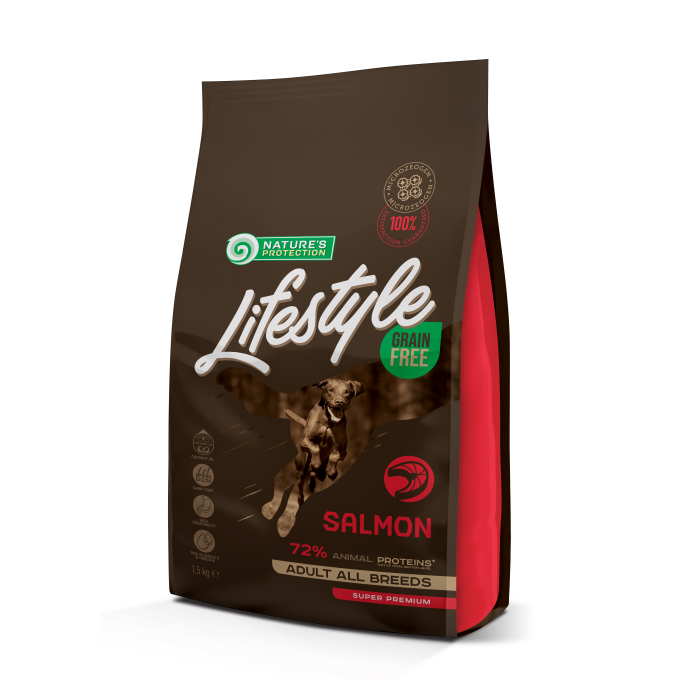 droogvoer zonder granen voor volwassen honden van alle rassen met zalm - 0