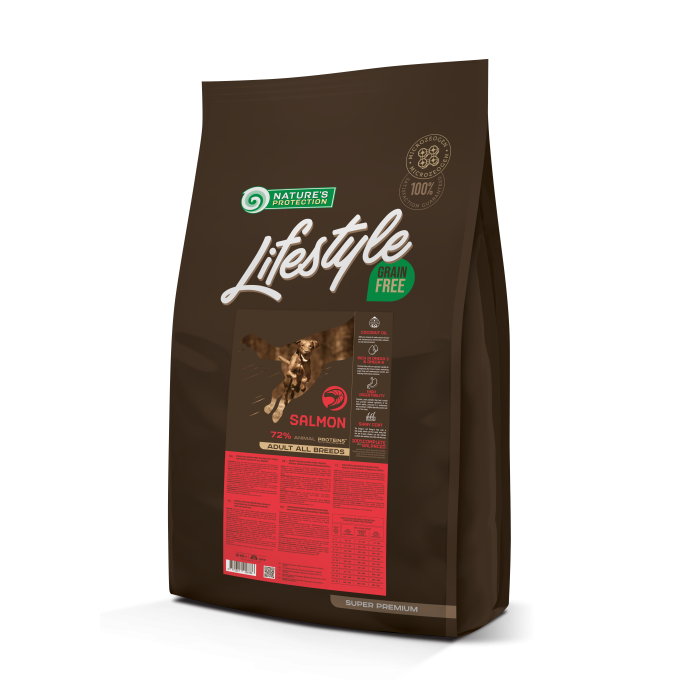 droogvoer zonder granen voor volwassen honden van alle rassen met zalm - 1