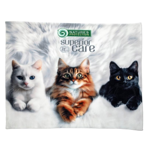 couverture douce, avec application de chatons, blanche