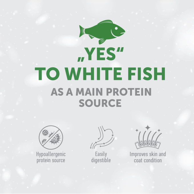 dry pet food with white fish for growing dogs of all sizes with white coat - 2