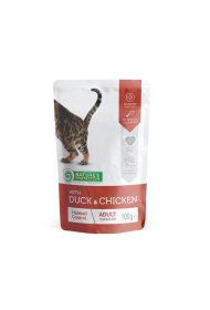 canned pet food for adult cats with duck and chicken