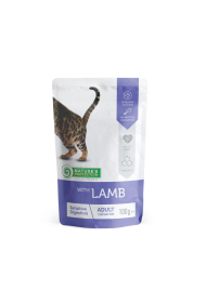 canned pet food for adult cats with lamb