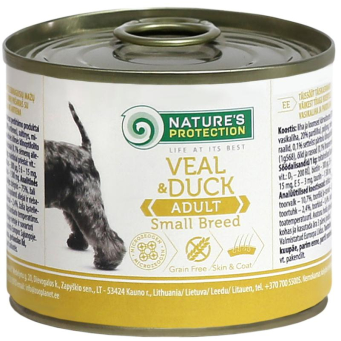 canned pet food for adult dogs with veal and duck - 0