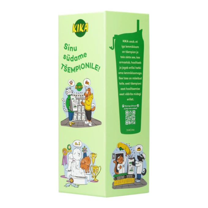 borraccia in plastica con illustrazioni, colore verde, con cannuccia - 2