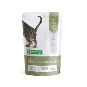 canned pet food for adult cats with chicken and salmon