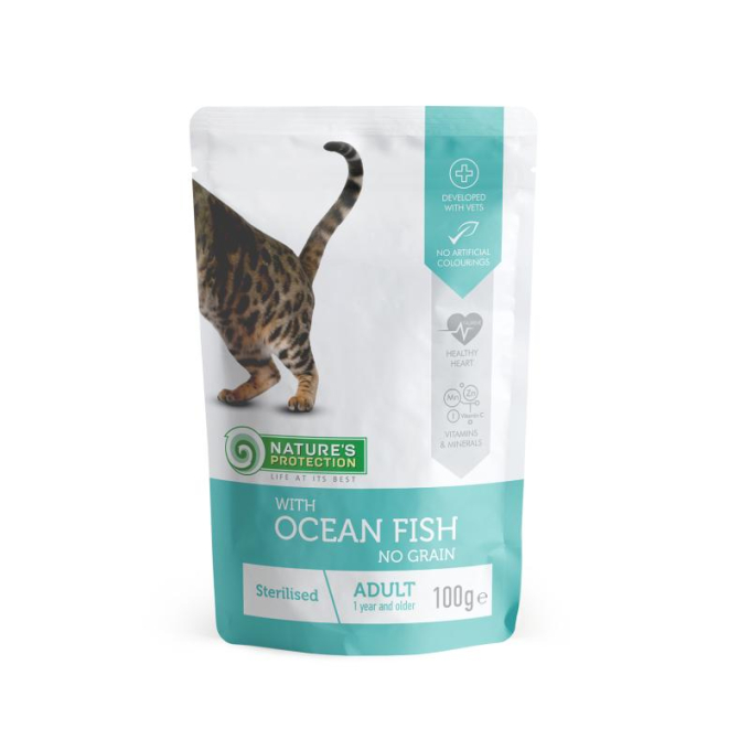 canned pet food for sterilised adult cats with ocean fish - 0