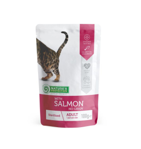 canned pet food for sterilised adult cats with salmon