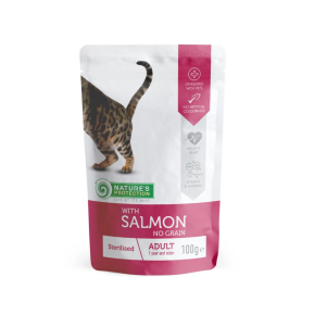canned pet food for sterilised adult cats with salmon