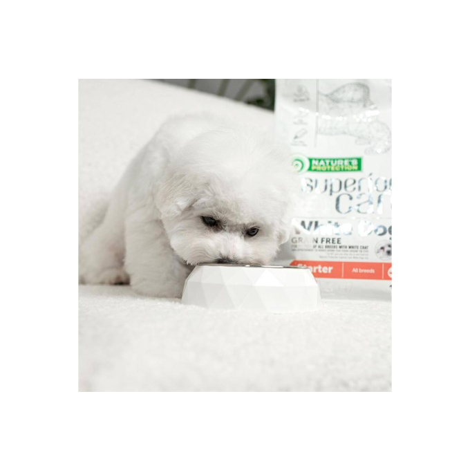 сухой беззерновой корм для щенков всех пород с белой шерстью, с лососем - 9