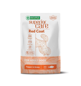 wet food supplement with tuna for adult red-coated dogs of all breeds