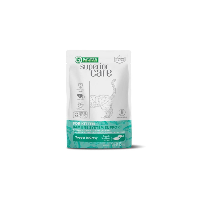 natvoedingssupplement met tonijn en zeebaars ter ondersteuning van het immuunsysteem van kitten van alle rassen - 1