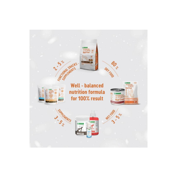 dry grain free food for adult dogs of all breeds with red coat, with salmon - 14