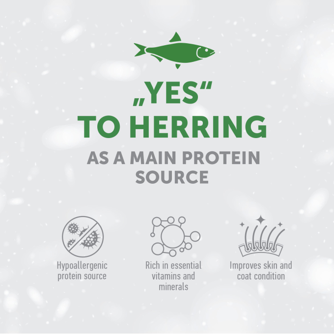 complementary grain free feed - snacks to support immune health with herring for adult all breed dogs with white coat - 1