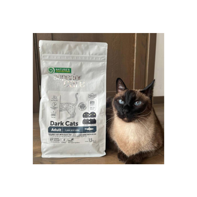 nourriture sèche sans céréales avec hareng pour chats adultes de toutes races au pelage foncé - 3