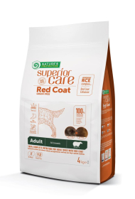 dry grain free food for adult dogs of all breeds with red coat, with lamb 