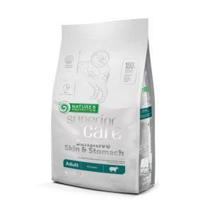 dry food for adult dogs of all breeds with sensitive skin and stomach, with lamb
