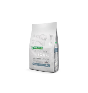 droogvoer met witte vis voor volwassen honden van grote rassen met witte vacht