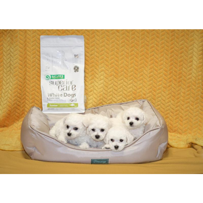 dry grain free food for junior small and mini breed dogs with white coat, with white fish - 5