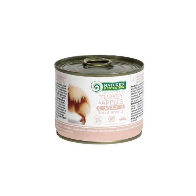 canned pet food for adult small breed dogs with turkey and apples - 0