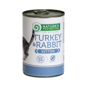 canned pet food for junior cats with turkey and rabbit