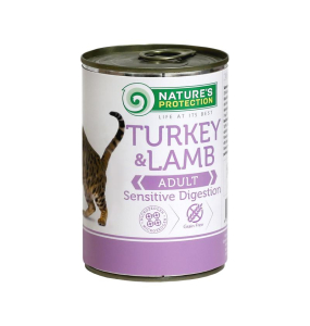 canned pet food for adult cats with turkey and lamb