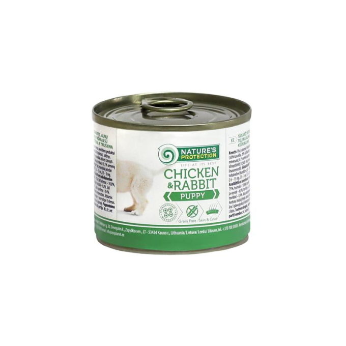 canned pet food for junior dogs with chicken and rabbit - 0